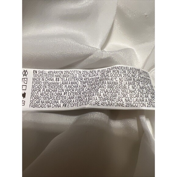 Forever 21 Cotton Linen Flax Blend White Natural Earthy Lined Skirt Lagenlook XL - Picture 8 of 9